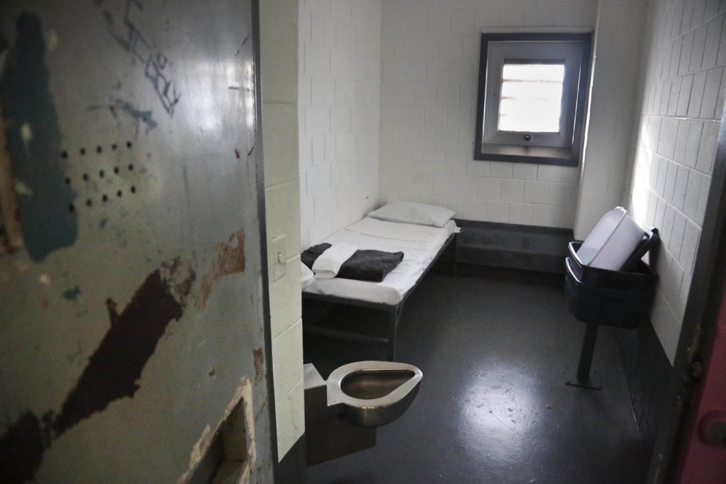 This Jan. 28, 2016 file photo shows a solitary confinement cell at New York City's Riker's Island jail.