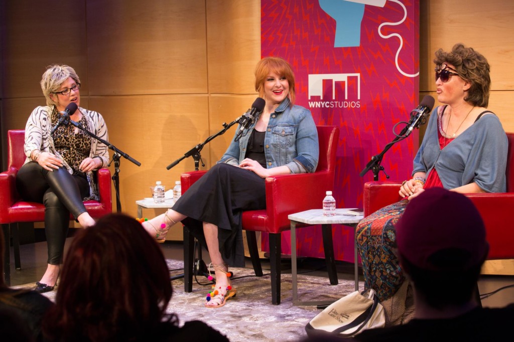 Ronna and Beverly tape their podcast live with guest Julie Klausner