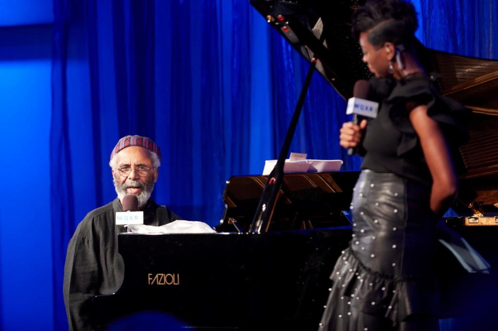 Pianist Roy Eaton and host Jade Simmons onstage at The Greene Space