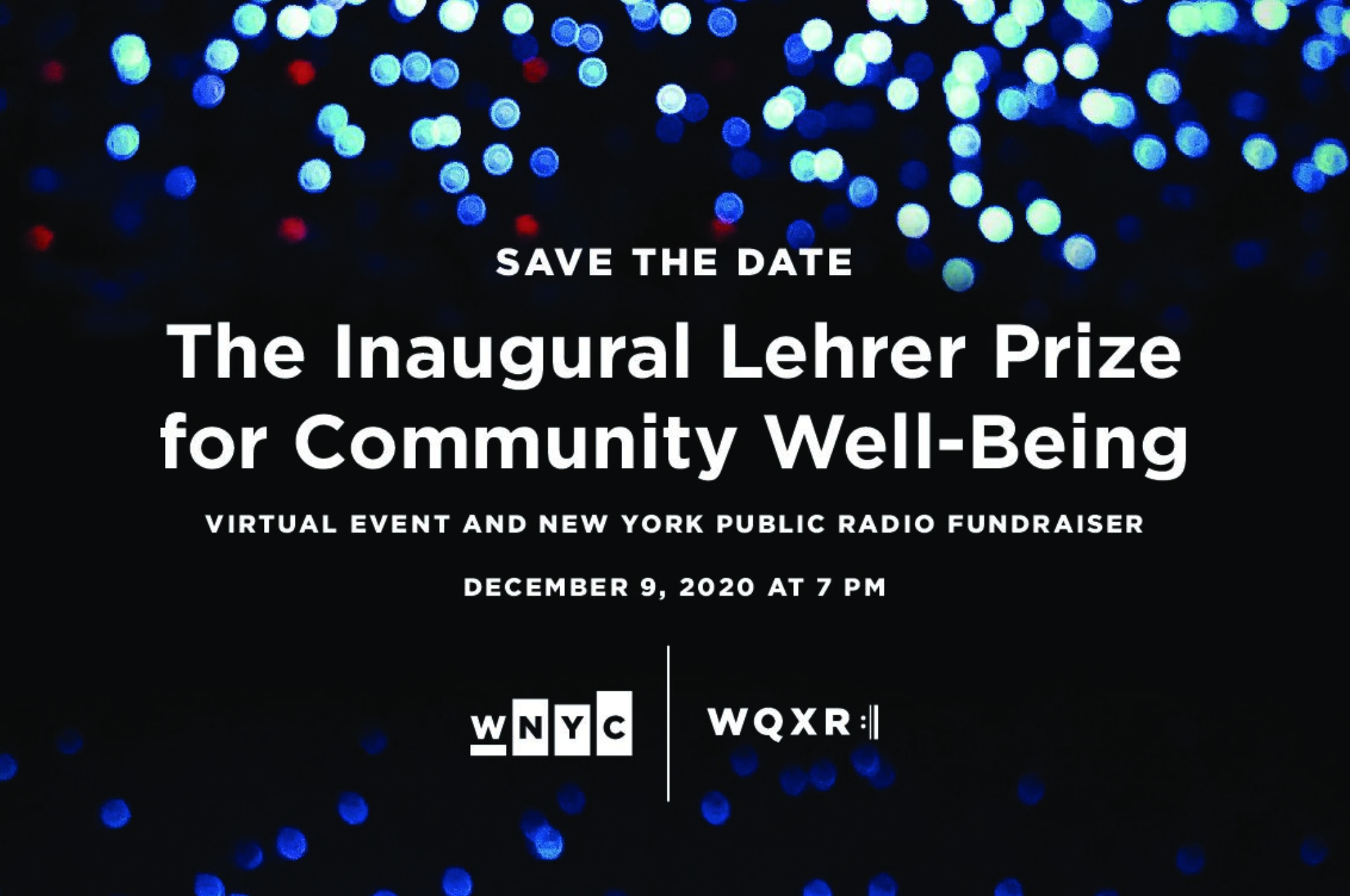 The Inaugural Lehrer Prize for Community Well-Being